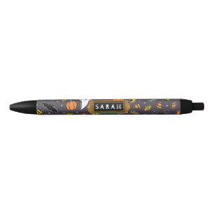 Stylo Noir Cadeau Halloween personnalisé