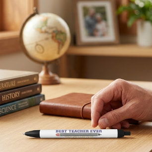 Stylo Noir Cadeau personnalisé Meilleur Enseignant - Cadeau P