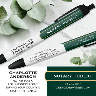 Stylo Noir Cadeau promotionnel de notaire public vert or affa