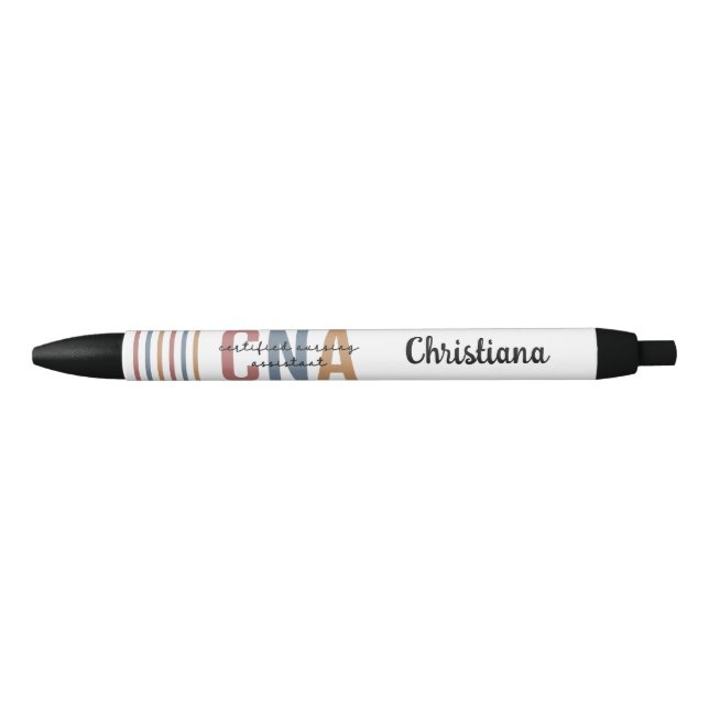 Stylo Noir Cadeaux de l'adjoint infirmier certifié rétro de l (Devant)