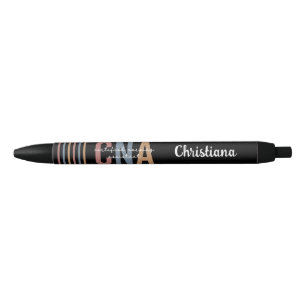 Stylo Noir Cadeaux de l'adjoint infirmier certifié rétro de l