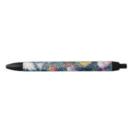 Stylo Noir Caillebotte - Chrysanthèmes blanc et jaune