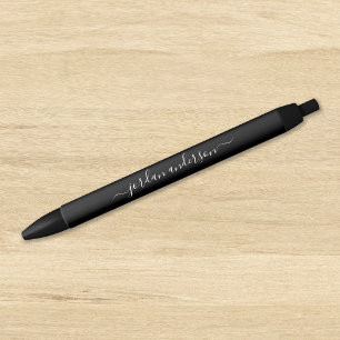 Stylo Noir Calligraphie de couleur modifiable Personnalisée
