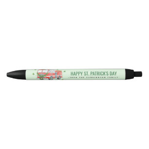 Stylo Noir Camion de pompiers personnalisé pour la Saint-Patr