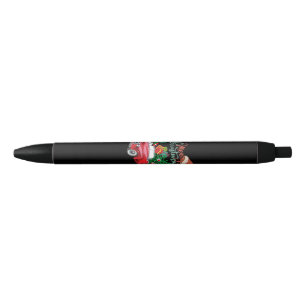 Stylo Noir Camionnette Rouge Ramassage Sapin de Noël Joyeux N