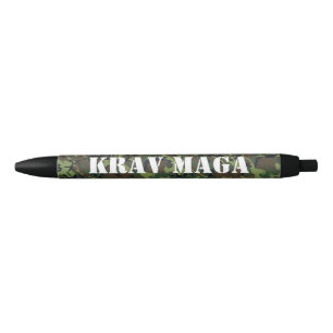 Stylo Noir Camouflage KravMaga/Texte personnalisé