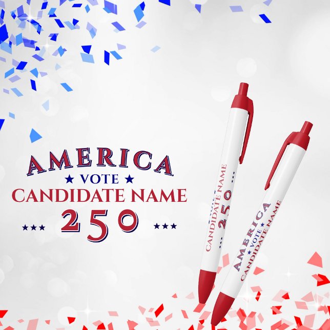 Stylo Noir Candidat à la campagne électorale America 250 (America 250 Republican Red Political Election Campaign Candidate 
Pen Gift for Voters Volunteers)