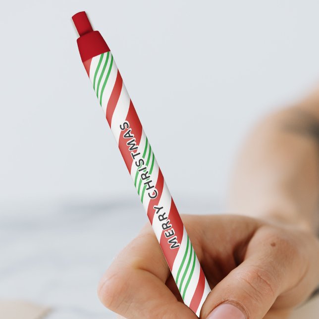 Stylo Noir Candy Cane Peppermint Stripe Christmas Red & Green (Candy Cane Peppermint Stripe Christmas Red & Green Pen
)