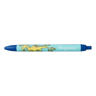 Stylo Noir Caricature amusante de dragon de mer feuillu