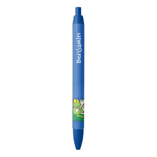 Stylo Noir Caricature amusante de grenouille verte