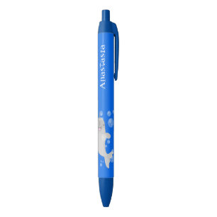 Stylo Noir Caricature de bulles de narval joyeux