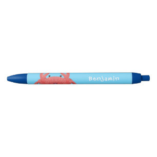 Stylo Noir Caricature de crabe rouge cuite