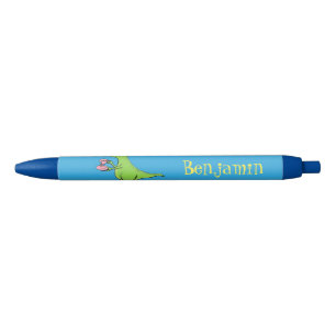 Stylo Noir Caricature de dinosaure vert t rex