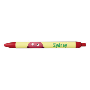 Stylo Noir Caricature de fruits à la grenade joyeux