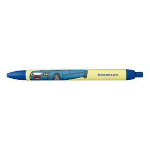 Stylo Noir Caricature de la Limousine bleu mignonne
