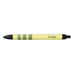 Stylo Noir Caricature de légumes de l'okra chantante mignonne