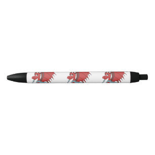 Stylo Noir Caricature Dragon Rouge