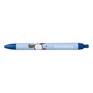 Stylo Noir Caricature en bleu bouffin joyeux