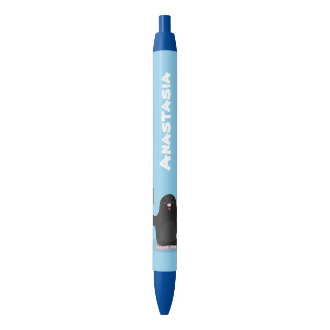 Stylo Noir Caricature mole joyeux (devant Vertical)