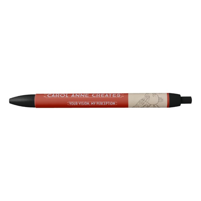 Stylo Noir Carol Anne crée un engrenage (Devant)