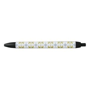 Stylo Noir Carrelage bleu aquarelle motif français de campagn