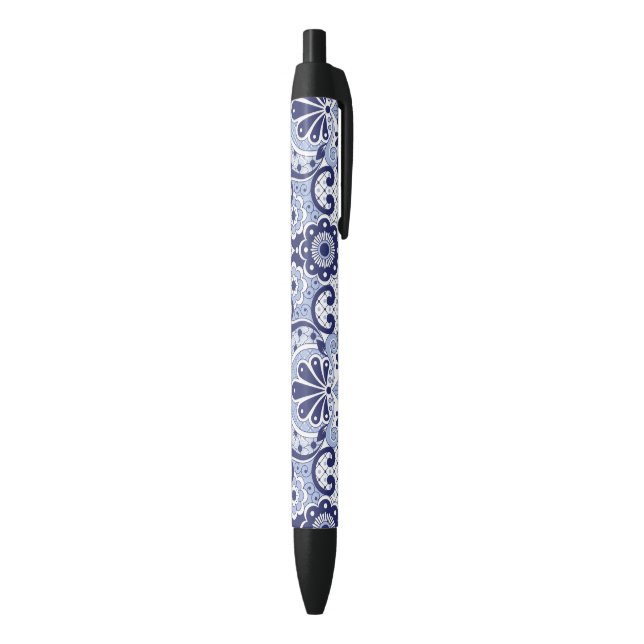 Stylo Noir Carrelage d'art populaire mexicain Talavera bleu e (Bas (Vertical))