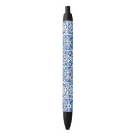 Stylo Noir Carrelage méditerranéen, Portugais, Azulejo, Majol