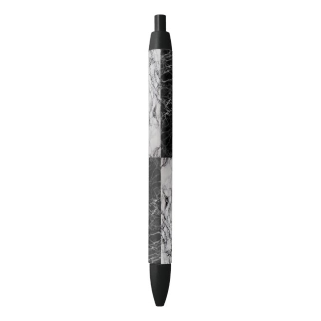Stylo Noir Carrés Blancs Et Noirs De Pierre De Marbre (devant Vertical)
