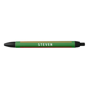 Stylo Noir Carte de Score Papa Golf Rayures Rétro Prénom