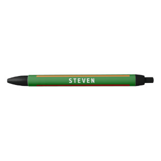 Stylo Noir Carte de Score Papa Golf Rayures Rétro Prénom