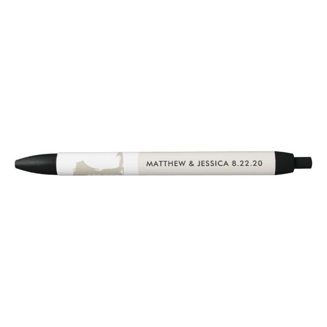 Stylo Noir Carte Tan Cape Cod Mariage (Devant)