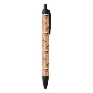 Stylo Noir Carte vintage avec un dessert de fraise