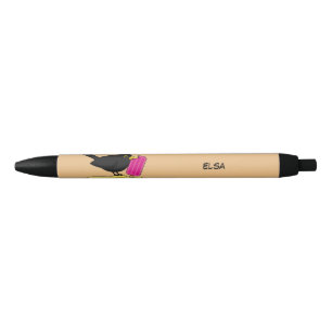 Stylo Noir Cartoon Blackbird mange de la crème glacée Ajout