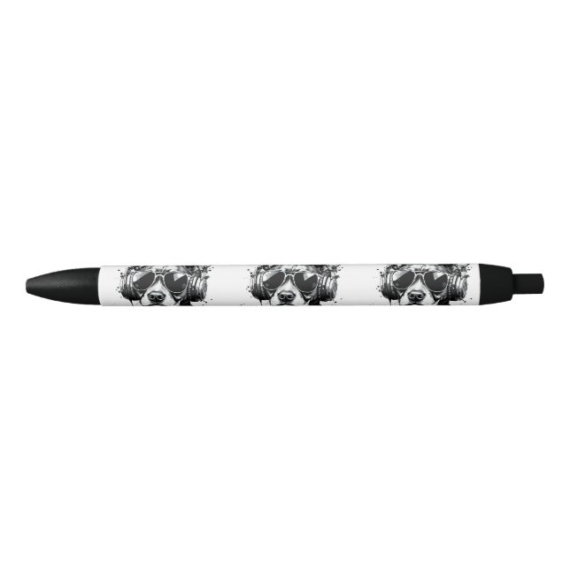 Stylo Noir Casque de chien cool Cute Animaux de compagnie enc (Devant)