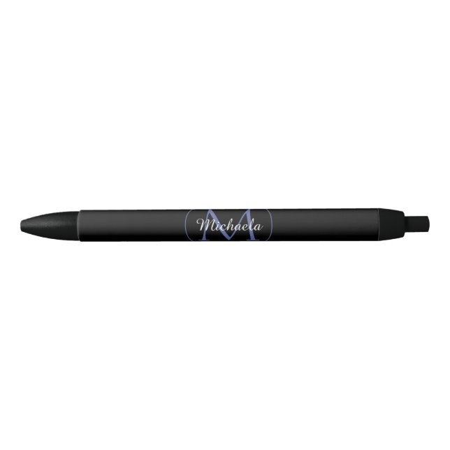 Stylo Noir Cercle minimal moderne nom initial monogramme mode (Devant)