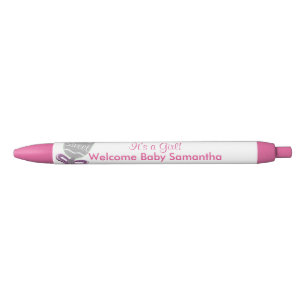 Stylo Noir C'est une fille Bébé Rattle Rose Star Annonces