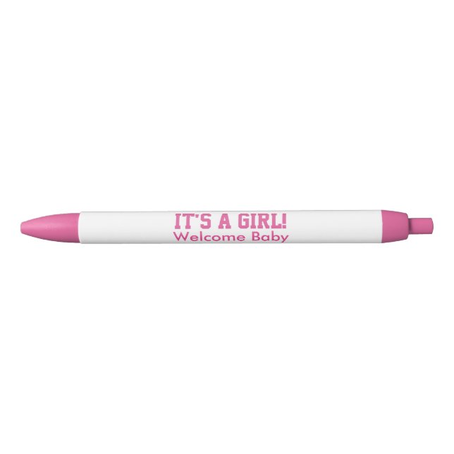 Stylo Noir C'est une fille Bienvenue Annonces bébé (Devant)