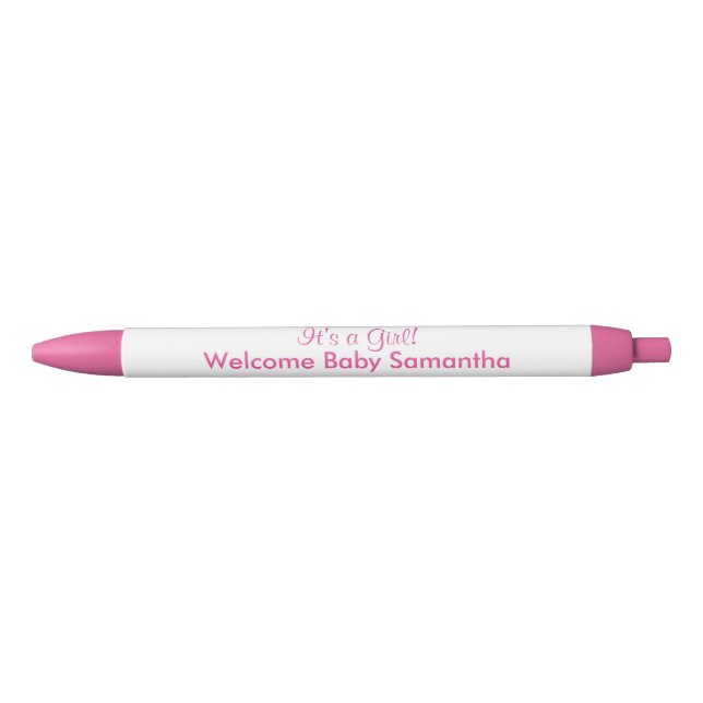 Stylo Noir C'est une fille rose blanche (Devant)