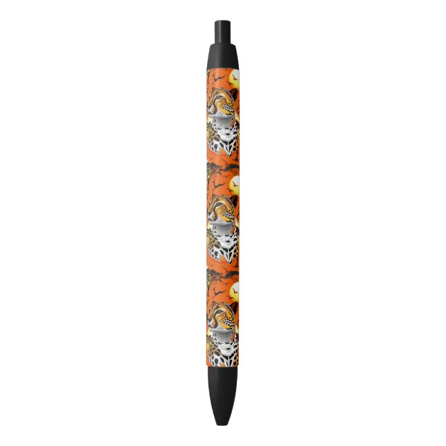 Stylo Noir Cheetah African Feline Wild Animal (devant Vertical)