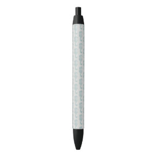 Stylo Noir Chevaux de mer tropicaux, Motif hippocampe - gris