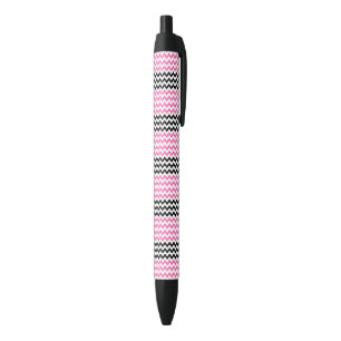 Stylo Noir Chevron rose et noir par Shirley Taylor