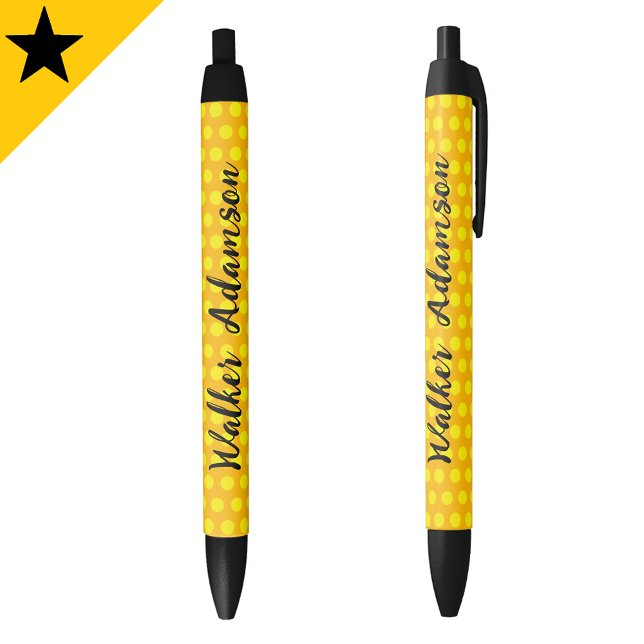 Stylo Noir Chic Gold Monogram Nom de script, Abordable luxe (Yellow chic pens
Stylish gold monogram pens
Affordable luxury pens
Chic writing instruments)