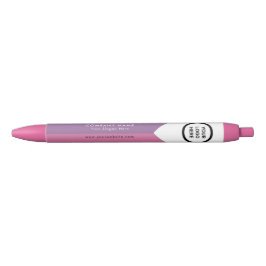Stylo Noir Chic Jouer rose blanc double ton logo d'entreprise