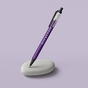 Stylo Noir Chic Purple Parties scintillant Argent Laver Luxe