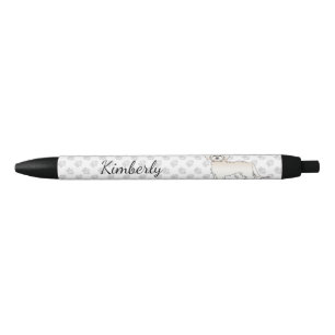 Stylo Noir Chien de dessin animé Cream Mini Goldendoodle & no