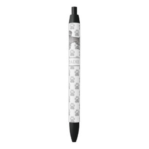 Stylo Noir Chien de dessin animé mignon Weimaraner Et pattes