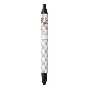 Stylo Noir Chien Jack Russell Terrier à poil lisse marron & n
