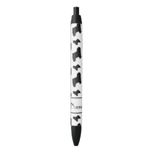 Stylo Noir Chiens blancs nommés personnalisés de Puli