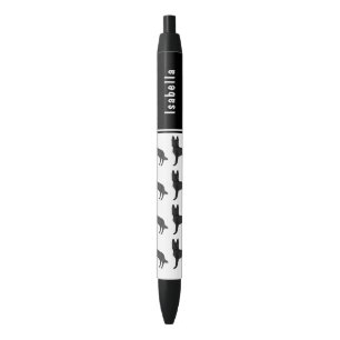 Stylo Noir Chiens noirs allemands berger mignons avec nom per