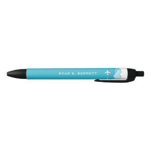 Stylo Noir Ciels conviviaux   Nom personnalisé